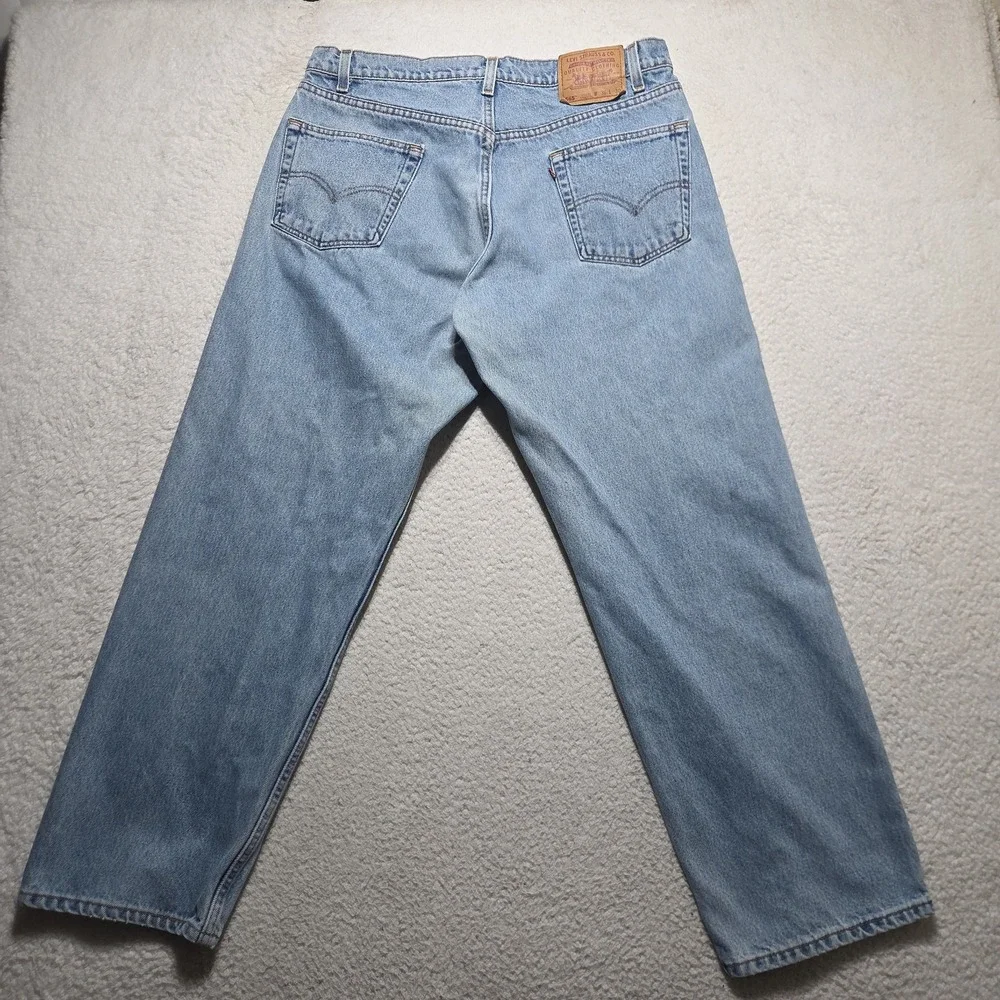Vintage 90s Levi's 565 Loose Straight Jeans 36x30 Made in USA Wide Leg Faded